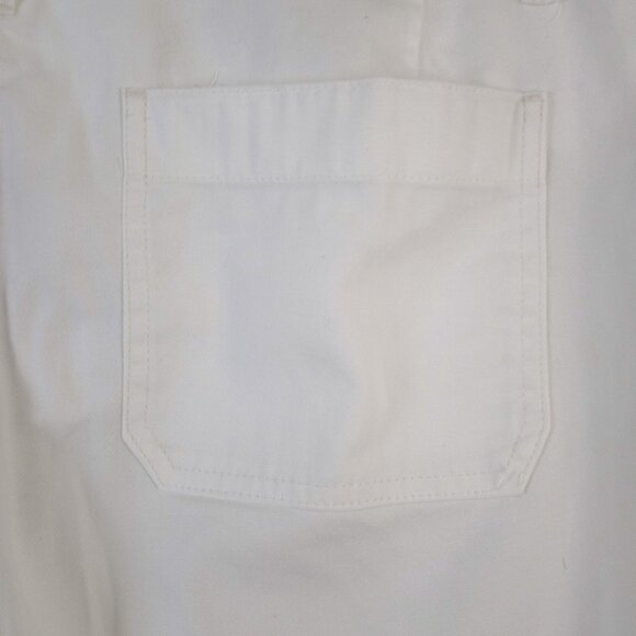 LOFT Outlet White Cotton Wide Leg Crop Pants - Picture 4 of 8
